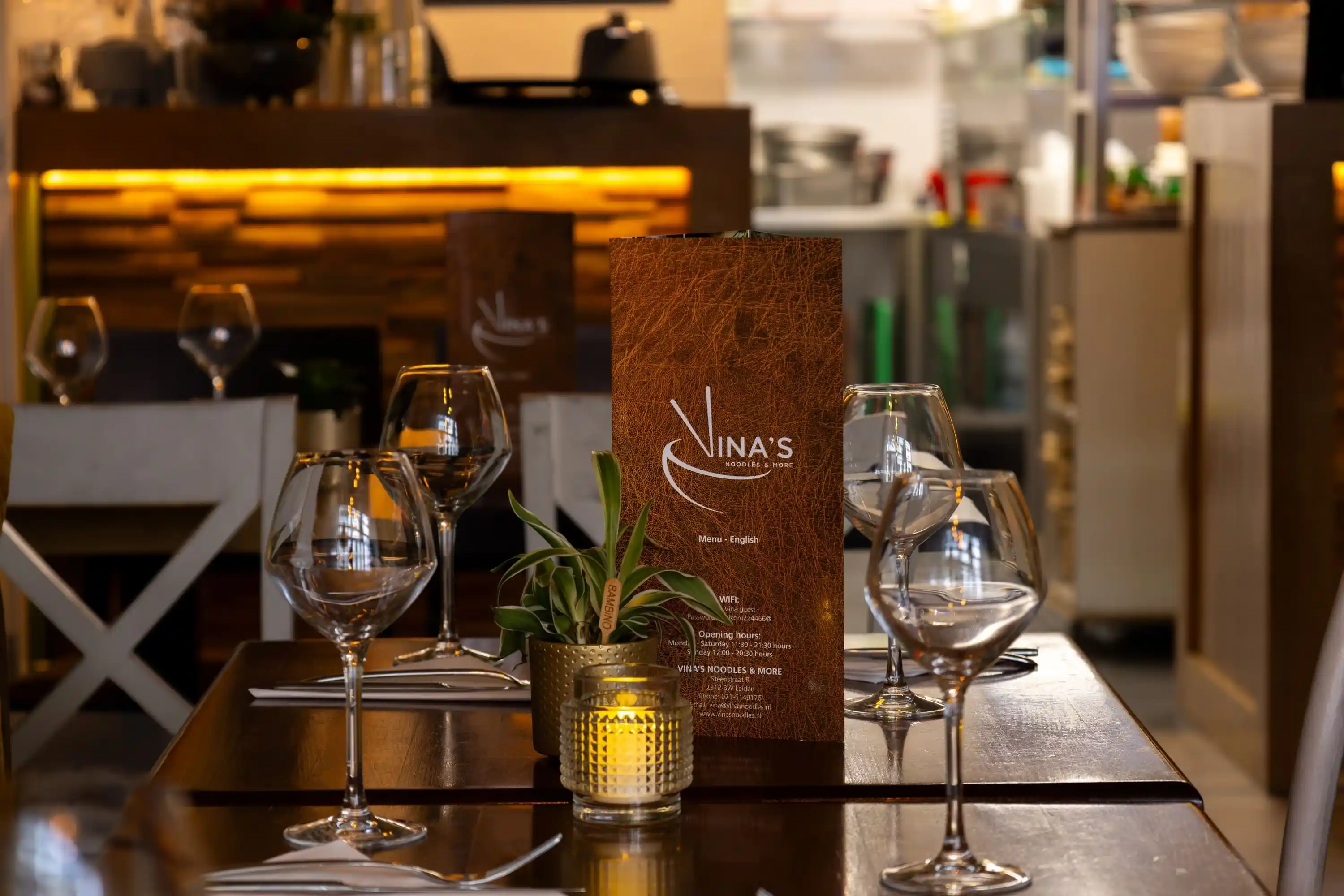 cozy space inside a vietnamese themed restaurant