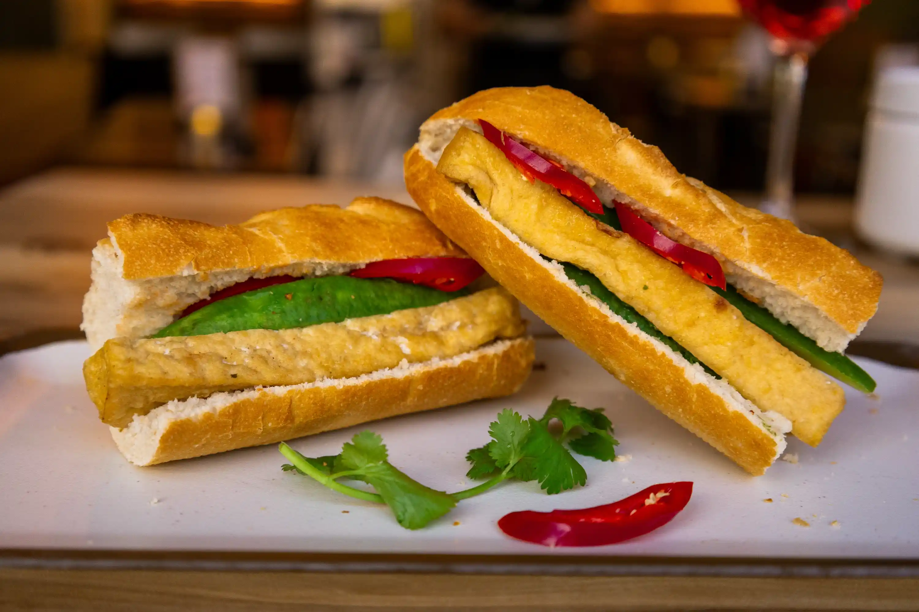 vietnamese traditional banh mi at vinas noodles