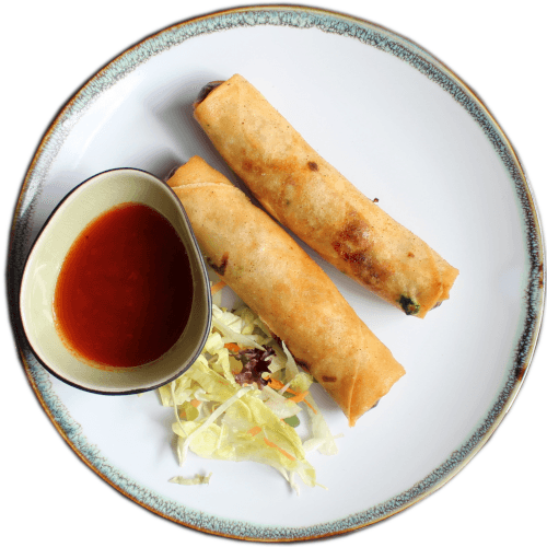 Loempia's zijn misschien wel het bekenste Vietnamse gerecht. Bij Vina's Noodles naast de kip ook heerlijke groeten variant